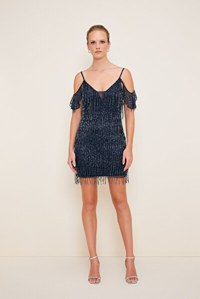 Love My Body Püskül Detaylı Mini Elbise