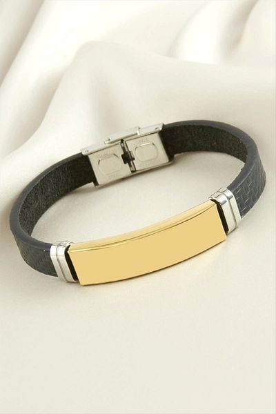 Modafiks Name Writable Leather Steel Bracelet