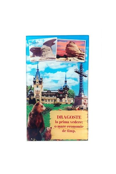 Blusmart Glass applique with images from Bucegi mountains and love quotes, 10x17 cm, M6