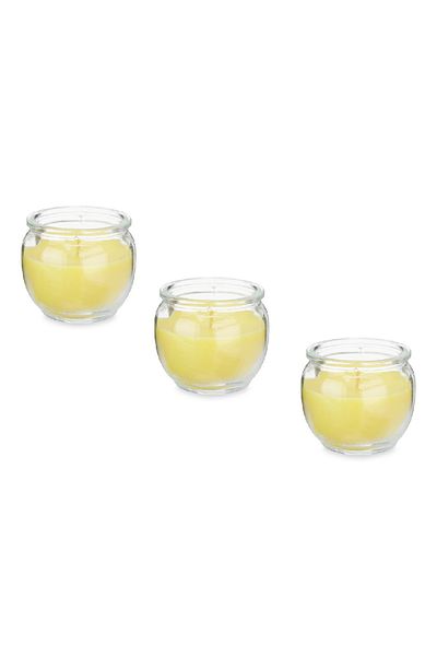 Gardlov Set 3 lumanari ulei esential citronela anti tantari in suport lut/metal/sticla, exterior si interior
