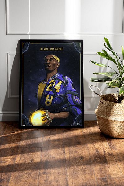 Saturn Pictură înrămată Kobe Bryant Roman Emperor - Poster de baschet NBA