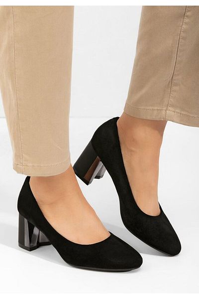 B T Shoes Pantofi cu toc gros Modiva negri