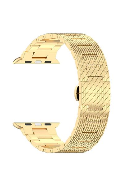 SKYDDAR INNOVATION Stainless Steel Strap for Apple Watch 1/2/3/4/5/6/7/8/9/SE/SE 2 (38/40/41mm), W052 - Gold
