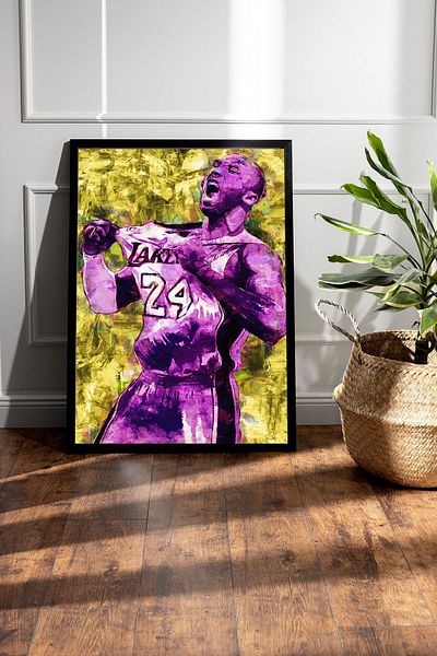 Saturn Pictură înrămate Kobe Bryant - Pictură poster NBA de baschet