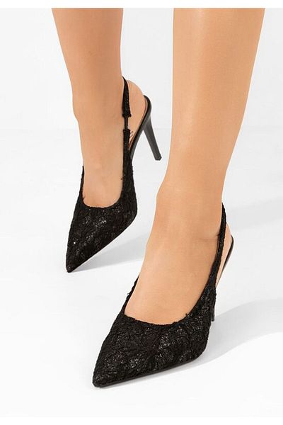 B T Shoes Black Arlette thin heel shoes