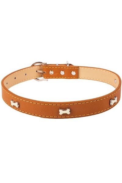 OEM Zgardă pentru câini din piele cu model de os 60x2,5 cm, maro