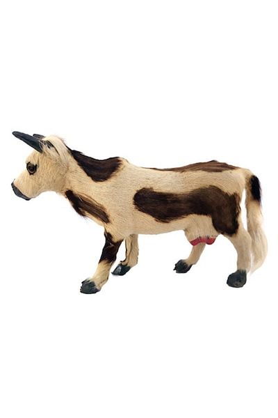 Blusmart Plastic decoration, covered with hair, in the shape of a cow