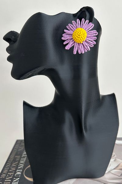 Modex Bohemian Style Bead Detail Daisy Flower Earrings (5cm)