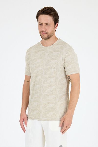 Rodi Men's Crew Neck Patterned T-Shirt – 100% Cotton – Comfortable and Stylish Casual Short Sleeve T-Shirt 0115