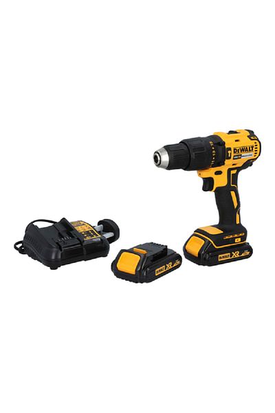 Dewalt 18V Cordless Hammer Drill and Bit Set Yellow and Black 13mm