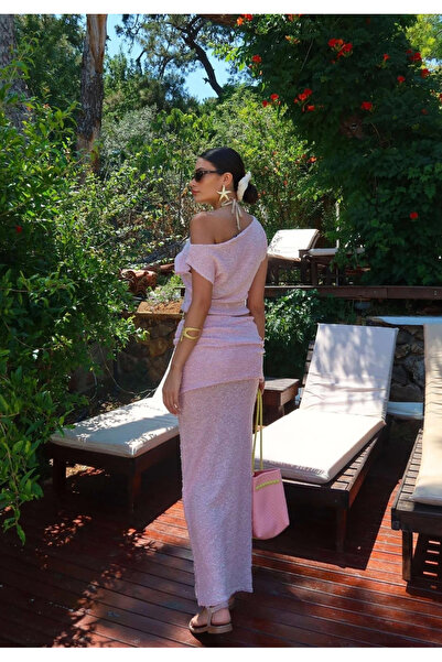 My Blog Pink Draped Double Suit - 7257