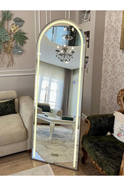 AYNACIZADE Dokunmatik Işıklı Ayaklı Boy Aynası – 180x60 cm | Arkası Kapalı, K...