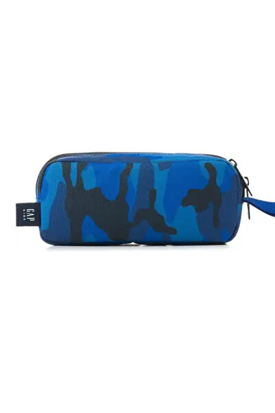 GAP 03345 Blue Camouflage Patterned Double Compartment Pencil Case