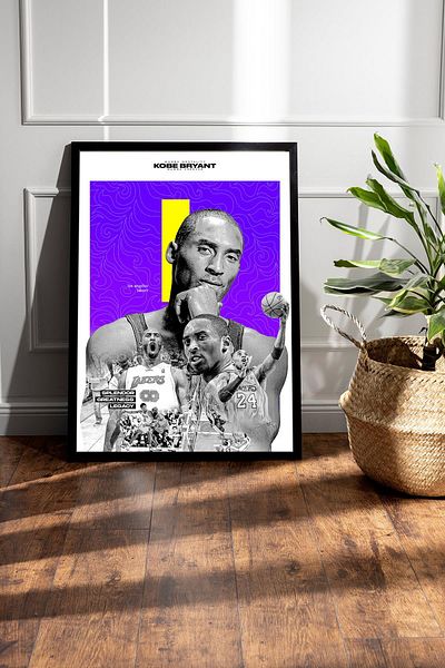 Saturn Pictură înrămate Kobe Bryant - Pictură poster NBA de baschet