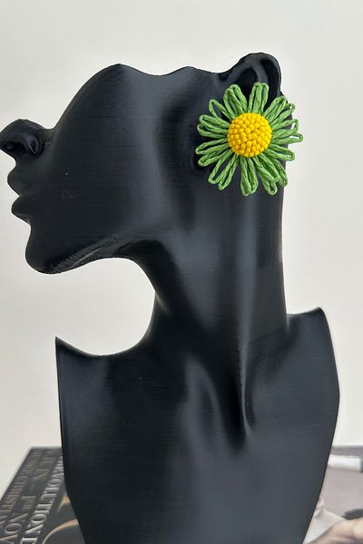 Modex Bohemian Style Bead Detail Daisy Flower Earrings (5cm)
