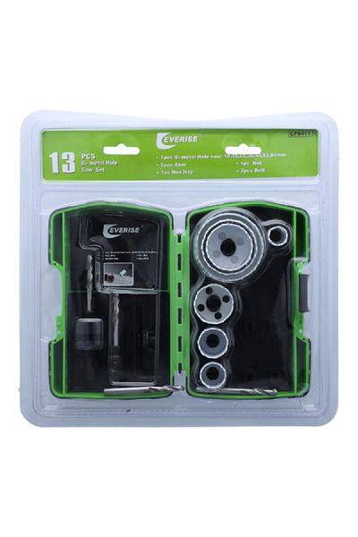 Everise 13-Piece Heat-Resistant Progressor Tooth Design Bi-Metal Hole Saw Set Multicolor