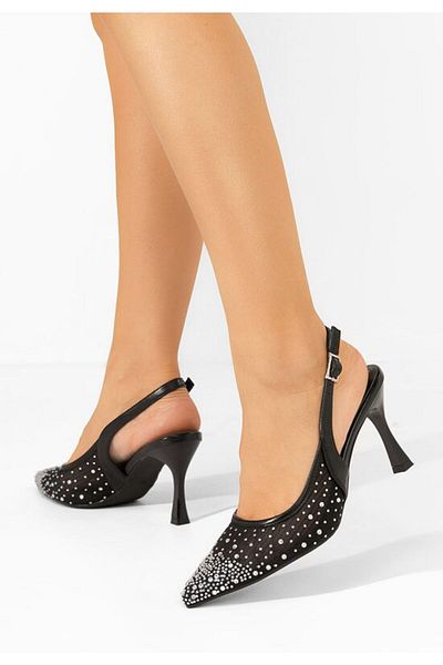B T Shoes Black Valorise thin heel shoes