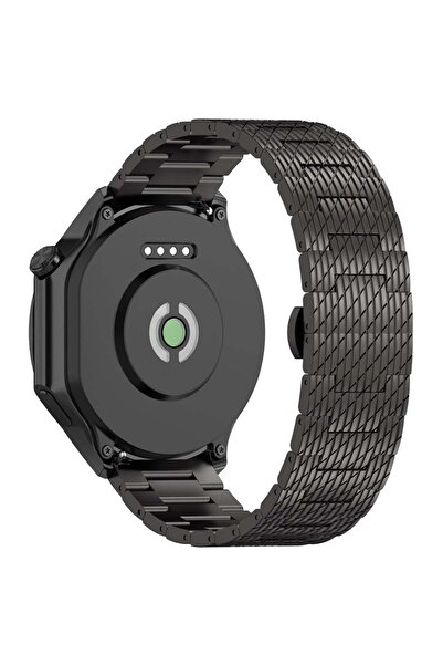 SKYDDAR INNOVATION Λουράκι από ανοξείδωτο ατσάλι για Huawei Watch GT 2/2 Pro/3 Pro /Ultimate, Xiaomi Watch S1, W052 - Μαύρο