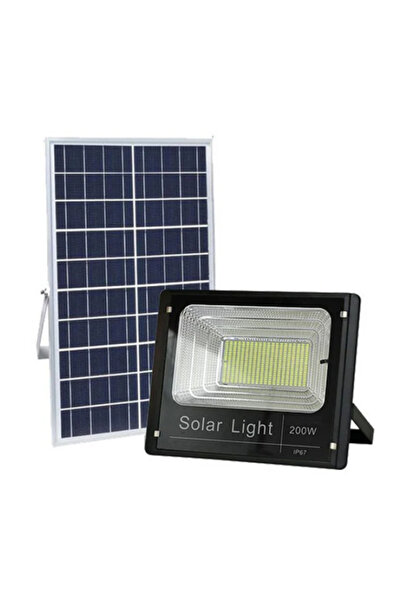 OEM Proiector LED cu lampă solară, de exterior, 200W, cu senzor, timer și telecomandă, negru