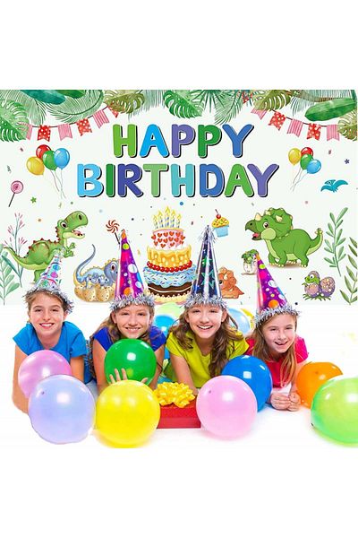 RiyaNed birthday message banner, multicolor, polyester, 180 x 110 cm