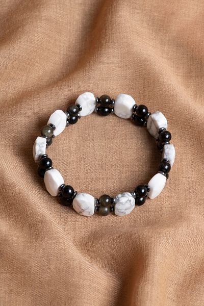 OSMANLI DEĞERLİ TAŞ Certified Obsidian - Havlit Natural Stone Bracelet