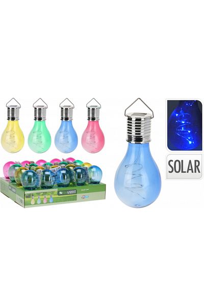 Koopman Lampă solară decorativă, formă de bec, multicoloră, LED