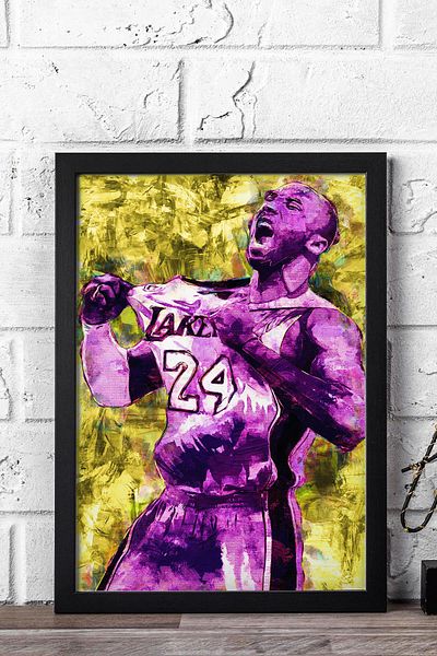 Saturn Pictură înrămate Kobe Bryant - Pictură poster NBA de baschet