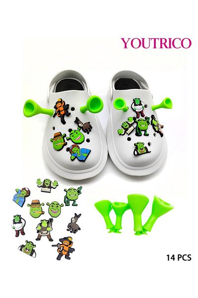 Youtrico 14pcs Cartoon Slime Monster Jibbitz Charms for Slipper Ornament