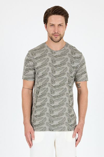 Rodi Men's Crew Neck Patterned T-Shirt – 100% Cotton – Comfortable and Stylish Casual Short Sleeve T-Shirt 0115
