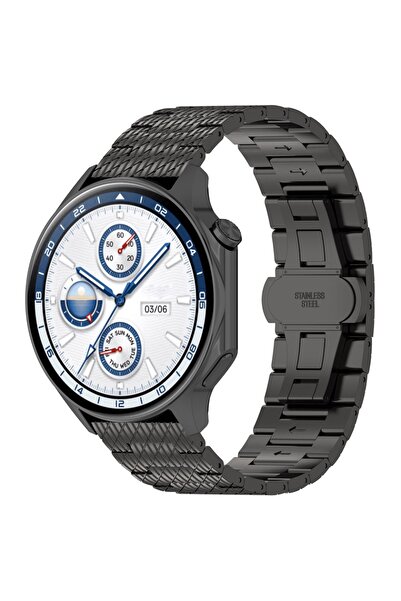 SKYDDAR INNOVATION Λουράκι από ανοξείδωτο ατσάλι για Huawei Watch GT 2/2 Pro/3 Pro /Ultimate, Xiaomi Watch S1, W052 - Μαύρο