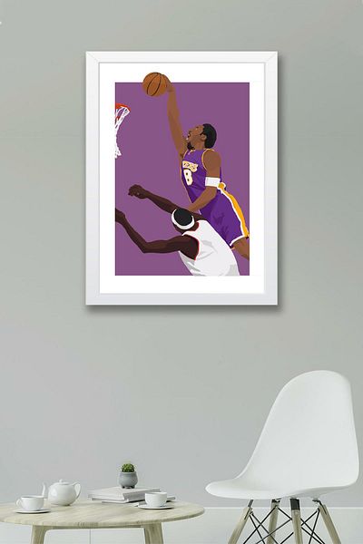 Saturn Pictură înrămată Kobe Bryant - Pictură poster NBA de baschet