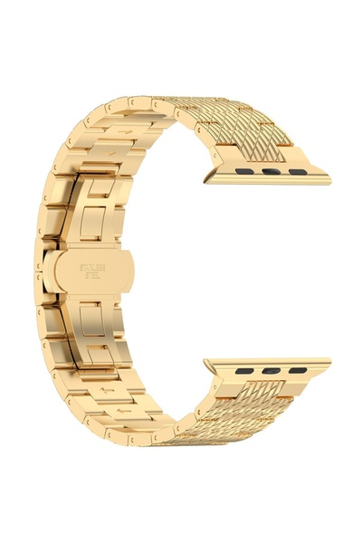 SKYDDAR INNOVATION Λουράκι από ανοξείδωτο ατσάλι για Apple Watch 1/2/3/4/5/6/7/8/9/SE/SE 2 (38/40/41mm), W052 - Χρυσό