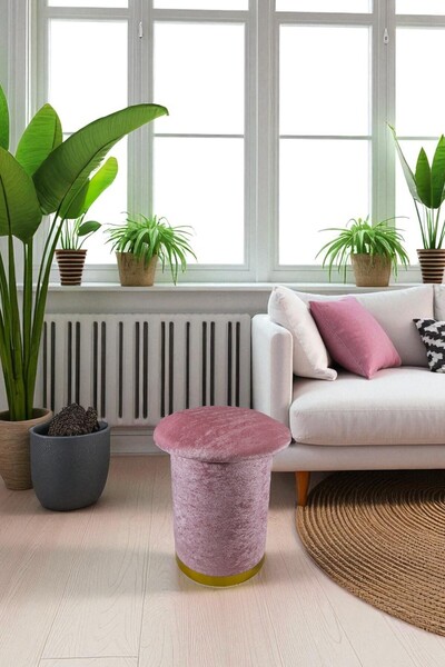 Arte Cotone Mantar Kapaklı Kadife Puf / Mushroom Tabure Bench 35x32