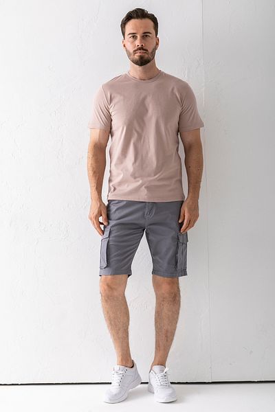 JB John Borners Men's Button Closure Cotton Shorts with Cargo Pockets Gray - 2855