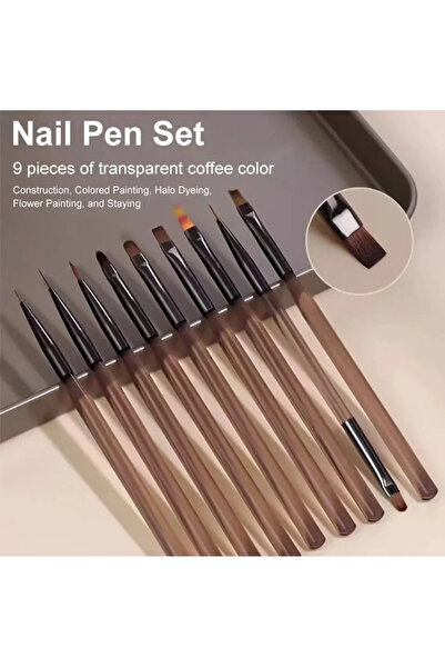 Choice فرشاة أظافر شوكولاتة 9 قطع، قلم رسم يدوي، مانيكير، فرشاة رسم أكريليك ل...