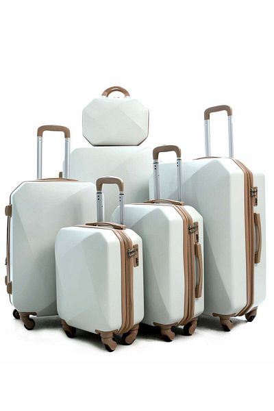 MORANO Morano 6-Piece Spinner Luggage Set, Special Khaki Beige (32-28-24-20-16-12 Inches)