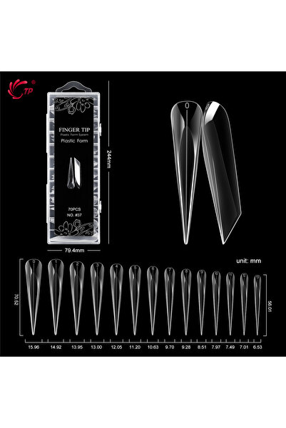 Choice H-70pcs TP 70/140pcs أظافر شفافة بأشكال مزدوجة لتغطية كاملة من البولي ...