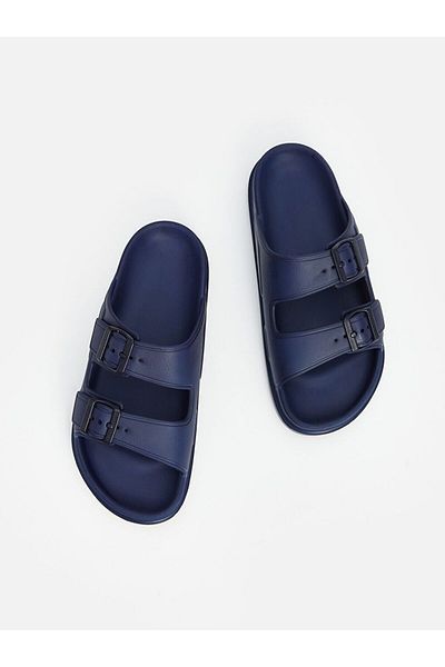 LC Waikiki Navy Blue Double Striped Men's Slippers