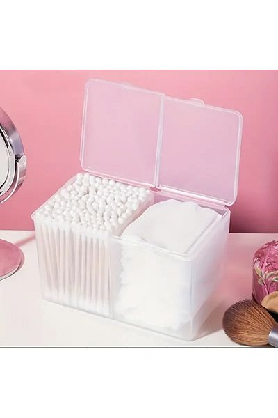 Choice Clear 1pc Clear Makeup Storage Box With Lid, 2-grid Dustproof Storage Box For Skincare Makeup And Su