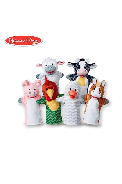 Melissa & Doug Set of 6 Farm Animals Hand Puppets - Melissa & Doug