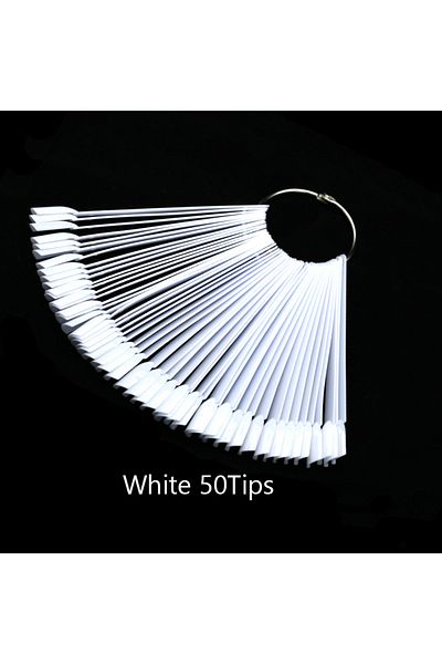 Choice White-50 Pcs False Nail Tips fan Nature Clear Black 12/24/32/50 pcs/set Finger Full Card Nail Art Di