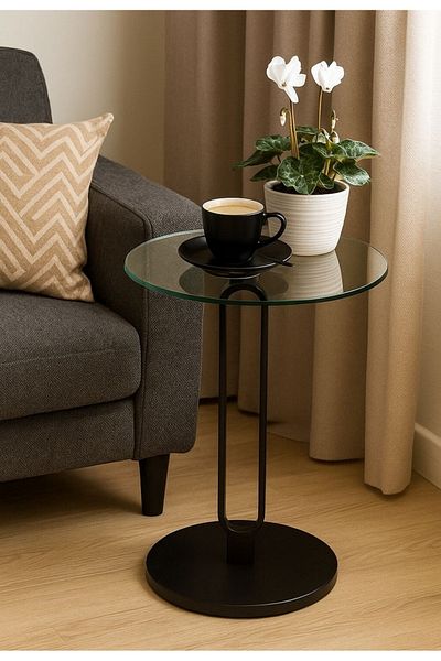 private house Clear glass side table