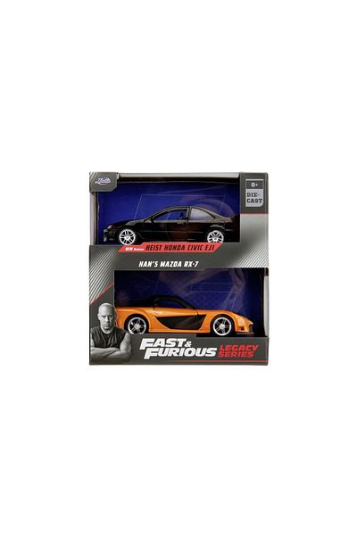 Simba Jada fast & furious legacy series set 2 masinute metalice honda civic si mazda rx-7 scara 1:32