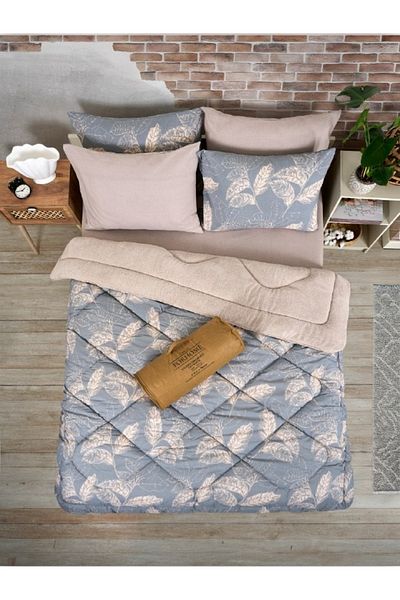 Sudemhome Double Welsoft Sleeping Set Double Sided Wellsoft Fluffy Fleece Quilt and Battal Fitted Sheet