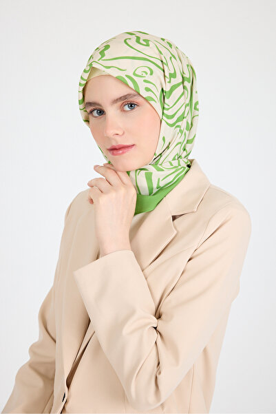 Rays Eșarfă cu model verde ulei 5694