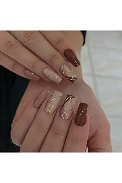 Choice XY-688 مجموعة كاملة من 24 أظافر صناعية متوسطة الحجم على شكل نعش بتصميم...