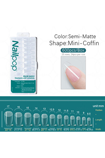 Choice مجموعة أظافر صناعية صغيرة من 600 قطعة من جل ناعم على شكل حرف X، 600 قط...