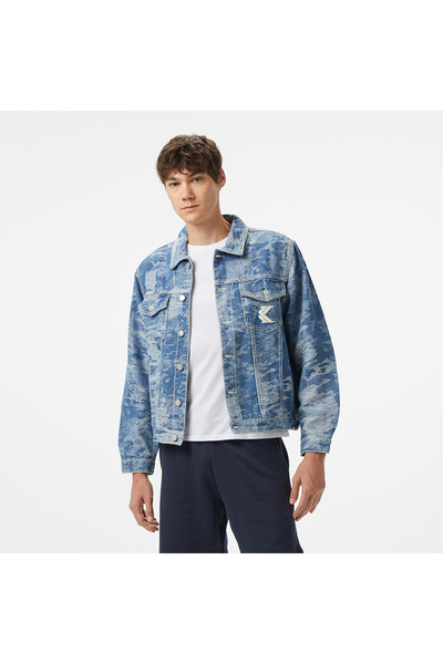 KARL KANI Distess Camo Erkek Mavi Ceket