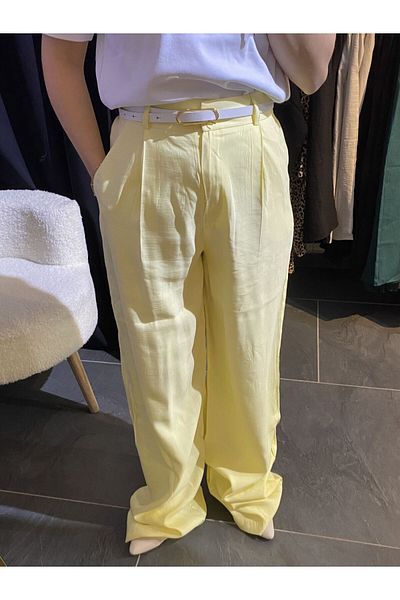 karpuzbutiks Qz Linen Palazzo Pants-M