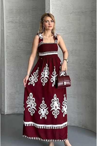 Luq Women's Strap Ethnic Pattern Summer Dress